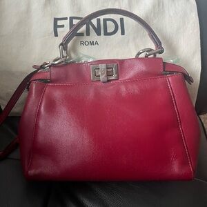 Fendi Leather Mini Peekaboo bag. Snakeskin monster inside